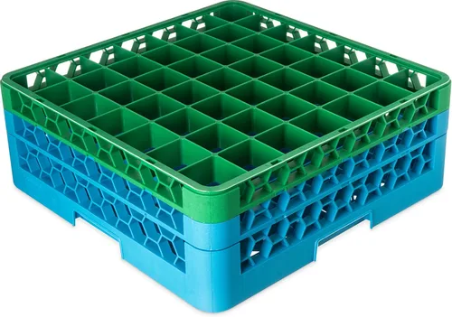 Miniatura 21 de Carlisle FoodService Products RG9-214 OptiClean Estante de vidrio con 9 compartimentos con 2 extensores, 7.12 pulgadas, polipropileno, azul