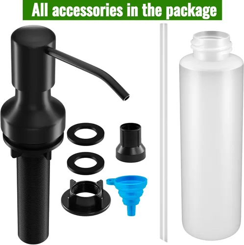 Miniatura 7 de Dispensador de jabón para fregadero de cocina, dispensador de jabón para fregadero de cocina con botella de 17 oz, recarga desde la parte superior