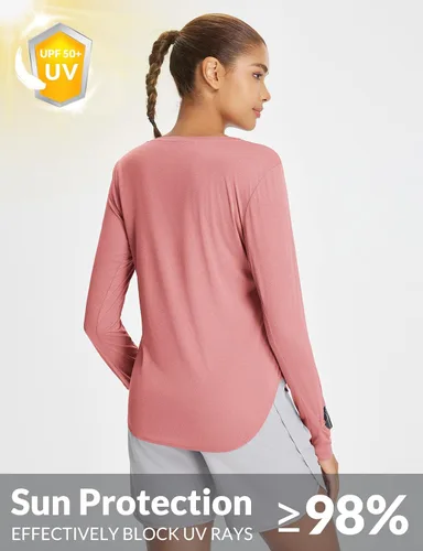 Miniatura 64 de BALEAF - Camisetas de sol de manga larga para mujer, con FPU 50+, para senderismo, ligeras, de secado rápido, protección contra rayos ultravioleta