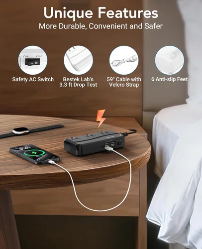 Miniatura 4 de Convertidor Bestek de 200 W Negro