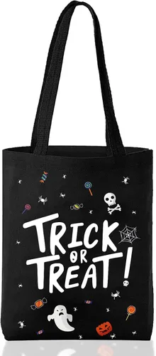 Miniatura 9 de ATFUNSHOP Trick or Treat Bag - Bolsa reutilizable de lona grande de 15.7 pulgadas y bolsa de comestibles para niños