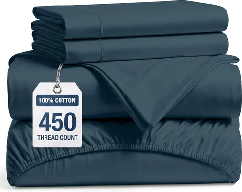 Miniatura 16 de LANE LINEN - Sábanas tamaño Split King para cama ajustable, 450 hilos, 100% algodón, 2 sábanas bajeras individuales XL, con bolsillo profundo
