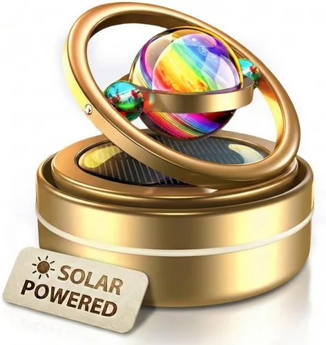Miniatura 15 de Girador solar para salpicadero, difusor cinético de decoración de automóvil alimentado por el sol, accesorios automotrices con temática espacial