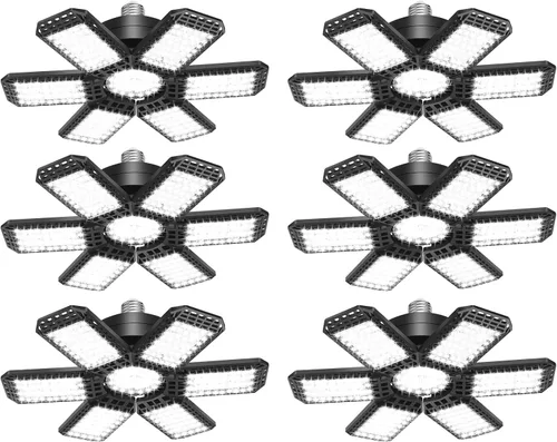 Miniatura 8 de AUDLES - Paquete de 1 luz de garaje, 200 W, 20000 lm, 6500 K, luces LED para taller, luces de techo LED para garaje con 6+1 paneles deformables