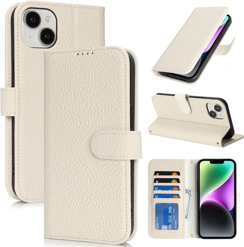Miniatura 59 de Zouzt Funda para iPhone 11 de 6.1 pulgadas de piel auténtica con 4 ranuras para tarjetas, tarjetero con bloqueo RFID, tapa magnética, función atril