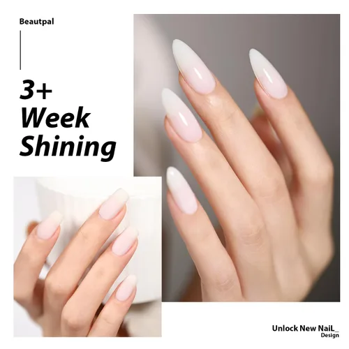 Miniatura 4 de BEAUTPAL - Esmalte de uñas de gel blanco lechoso de 0.5 onzas líquidas, esmalte de gel semipermanente UV LED, arte de uñas, salón de manicura