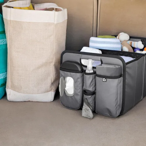 Miniatura 5 de Organizador de maletero Munchkin Out-n-About para SUVs y coches con almohadilla portátil para cambiar pañales y toallitas húmedas para bebés