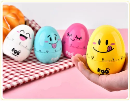Miniatura 7 de Temporizadores de maquinaria de huevos de dibujos animados lindos 60 minutos temporizador de cocina mecánica reloj contadores de alarma ruidosos Azul
