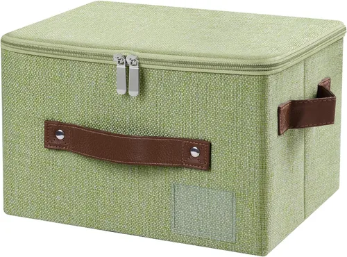 Miniatura 25 de Lucky Monet 1 contenedor de almacenamiento con tapas de cremallera de 10 x 8 x 7 pulgadas, cajas de almacenamiento plegables de tela con tapa