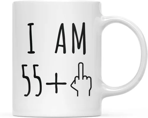 Miniatura 29 de Andaz Press Divertida taza de café de 11 onzas, regalo de broma de cumpleaños, I Am 49 + 1 dedo medio, 1 paquete, ideas de regalo de cumpleaños 50