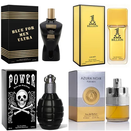 Miniatura 21 de Set de colonia para hombre, EDP, pack de 4 (3.4 oz / 100 mL), Amazing Code Gold, Verse Adonis Blue, AzuraAD, Invincible, Office Clean & Confident