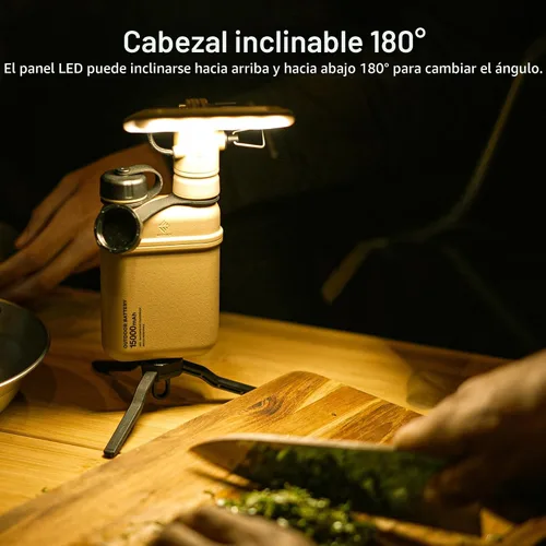 Miniatura 7 de ELECOM NESTOUT - Linterna de panel LED para acampar al aire libre con mini trípode, luz LED regulable alimentada por USB, resistente al agua y polvo