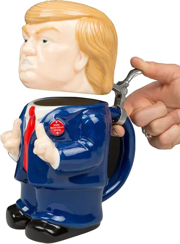 Miniatura 3 de SCS Direct Donald XL - Figura de cerámica 3-D de 22 onzas, Stein con tapa de peltre, con tapa de peltre, This Stein Trubps all!- Regalo republicano