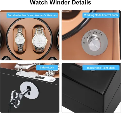 Miniatura 4 de Sepano Bobinadora automática de reloj colector I 6 bobinadoras de reloj con 7 cajas de almacenamiento y motor silencioso Mabuchi gran capacidad uno
