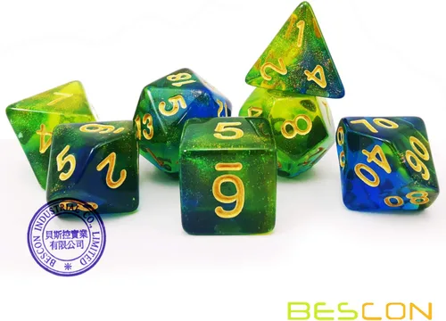 Miniatura 2 de Bescon - Juego de 7 dados poliédricos de piedra lunar