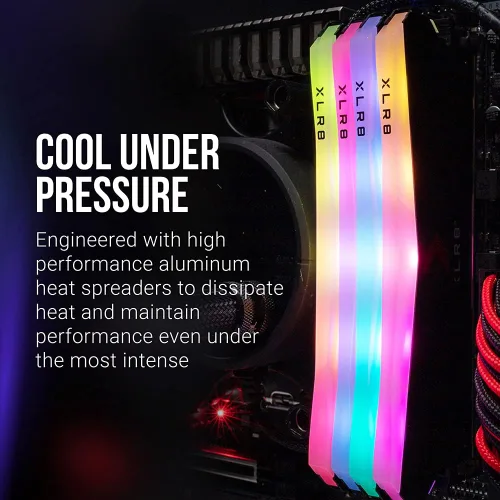 Miniatura 6 de PNY XLR8 Gaming 16 GB (2 x 8 GB) DDR4 DRAM 3600 MHz (PC4-28800) CL18 1.35V RGB de doble canal Memoria de escritorio (DIMM) – MD16GK2D4360018XRGB