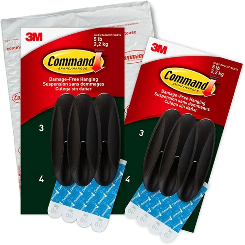 Miniatura 14 de Ganchos Command para exterior grandes de bronce, soporta hasta 5 lb, 3 ganchos y 4 tiras Command, ganchos de pared sin daños para colgar