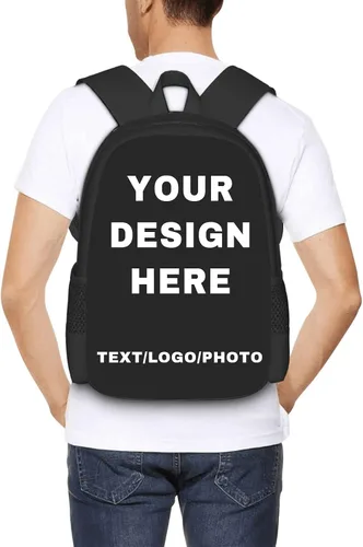 Miniatura 5 de Mochila personalizada para hombre y mujer, mochilas personalizadas con texto fotográfico, mochila informal para computadora portátil para viajes