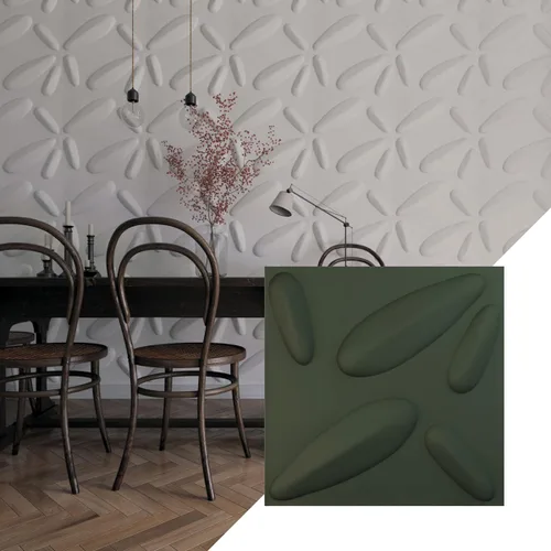 Miniatura 8 de Ekena Millwork 19 5/8 pulgadas de ancho x 19 5/8 pulgadas de alto, pétalo EnduraWall decorativo 3D, cobre envejecido (cubre 2.67 pies cuadrados).