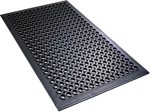 Alfombras de Goma Antifatiga Yoshiko para Piso de Restaurante y Cocina, Alfombra de Drenaje de Goma para Puertas Exteriores, Alfombra Duradera