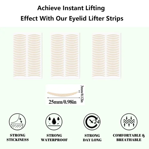Miniatura 2 de 1440Pcs Premium Quality Complexion Natural Invisible Single Side Eyelid Tape Stickers Medical-use Fiber Eyelid Lift Strip,Suitable for Uneven or
