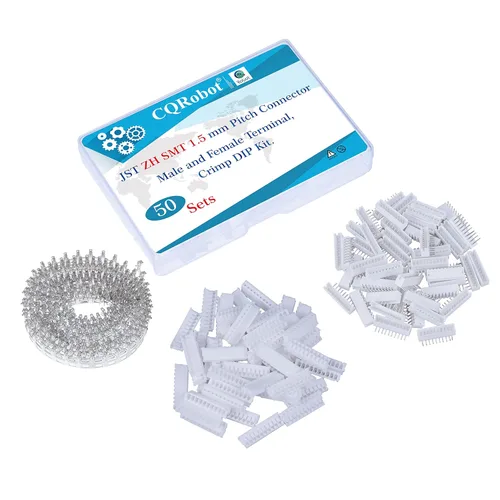 Miniatura 44 de CQRobot JST EL 4.5 mm de paso 2 pines conector electrónico IC macho, enchufes hembra carcasa y kit de terminales de crimpado en T macho/hembra. 50
