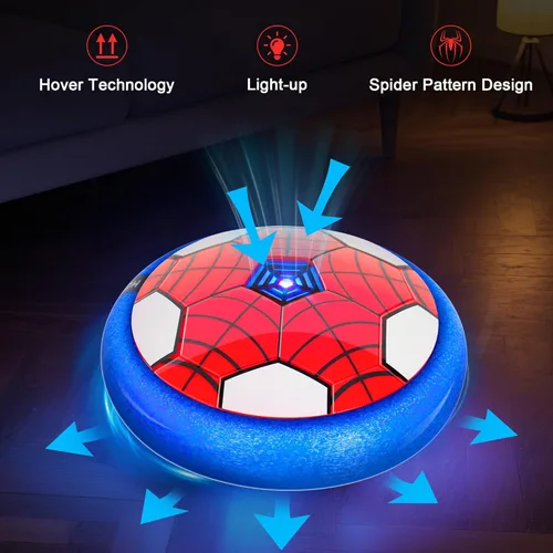Miniatura 3 de Pelota de fútbol Hover, juguetes de fútbol para niños, 2 paquetes de pelota de fútbol interior con luz LED para niños mayores, niñas, juguetes Rojo