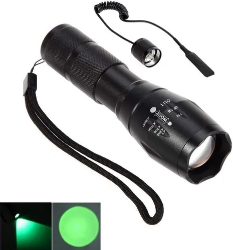 Miniatura 8 de WINDFIRE Luz de depredador verde de 300 yardas, linterna LED táctica con zoom, Coyote Hog Fox Varmint - Kits de linternas de caza con interruptor