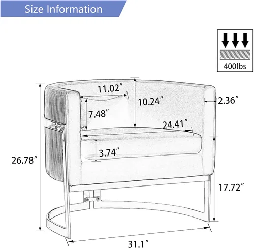 Miniatura 2 de Silla Tapizada Moderna para Sala de Estar, Sillas de Acento Tipo Barril, Sillón de Cuero Sintético, Silla de Salón de Mediados de Siglo, Silla Beige
