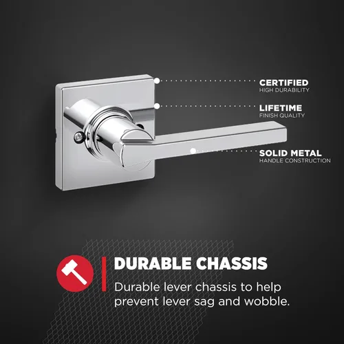 Miniatura 6 de Kwikset Casey Manija de Puerta Simulada, Palanca de Un Solo Lado para Closets, Puertas Dobles Francesas y Despensa, Palanca Interior Reversible