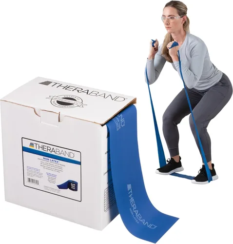 Miniatura 10 de THERABAND Resistance Band, 50-Yard Roll, Latex Elastic Band for Exercise, Stretching, Physical Therapy, Yoga, Pilates, Home Workouts, Cut-to-Length