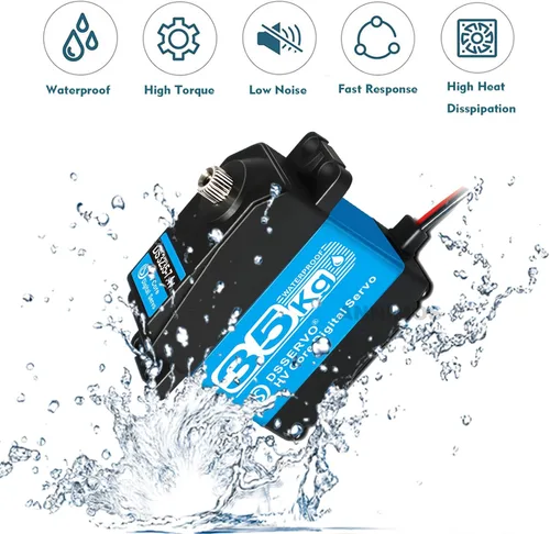 Miniatura 3 de 77.2 lbs RC Digital Servo 7.4v Dirección servo Motor 25T Full Metal Gear High Torque de alta velocidad impermeable para 1/8 1/10 1/12 RC Cars