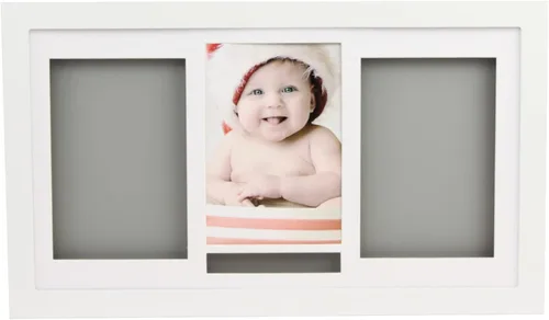 Miniatura 7 de Kit de manos y huellas de bebé, marco blanco, 2 fotos, marco de fotos para bebés y recuerdo de registro, kit de fundición personalizado para recién