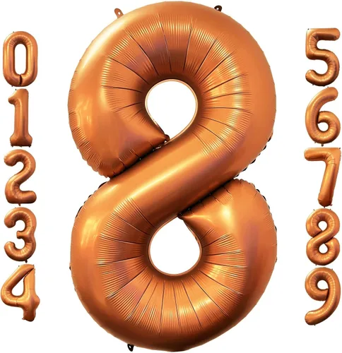 Miniatura 10 de Lovoir Globo naranja número 4 de 40 pulgadas, tamaño grande, de papel de aluminio de mylar de aluminio de Mylar de color amarillo azafrán