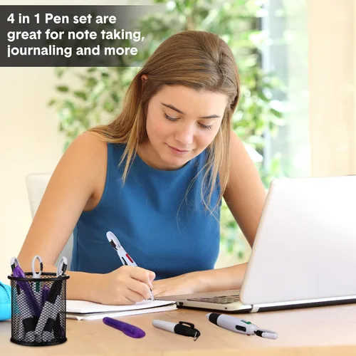 Miniatura 5 de Sherr 25 juegos de bolígrafos retráctiles para enfermeras con mini marcador de destaque permanente, llavero, clip, carrete de insignia, accesorios