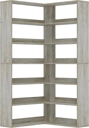 IRONCK Estanterías de 6 niveles con deflectores, estantería de esquina grande industrial, estante de exhibición de almacenamiento para sala de