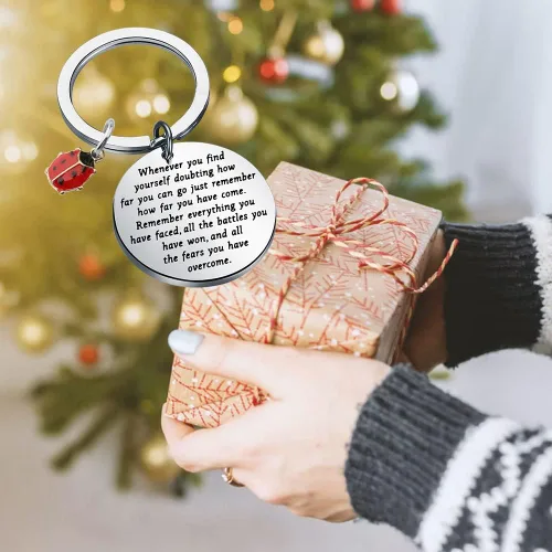 Miniatura 5 de TIIMG Llavero inspirador de mariquita, regalos para amantes de la buena suerte, regalos para amigas, mejores amigas