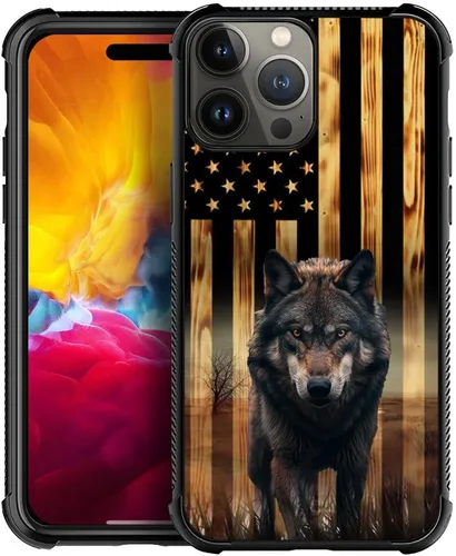 Miniatura 128 de DAIZAG Compatible con iPhone 13 Pro Max, Funda de TPU Protectora Anti-Arañazos Todo En Uno, Fundas para Hombre Mujer - Motivo de Madera Americana