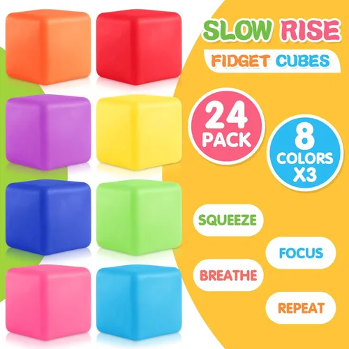 Miniatura 2 de Juguetes Fidget Cubo Antiestrés, 24 Piezas Pelotas Antiestrés al Por Mayor para Niños y Adultos, Pelotas Antiestrés de Cubo de Hielo de Elevación