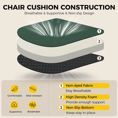 Miniatura 3 de downluxe Cojines para sillas de interior para sillas de comedor, almohadillas de espuma viscoelástica texturizadas suaves y cómodas para sillas