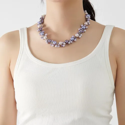 Miniatura 5 de Collar de perlas con cuentas, elegante gargantilla de perlas para mujer, joyería de moda, regalo de cumpleaños para mamá
