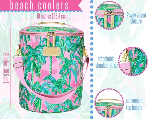Miniatura 2 de Lilly Pulitzer Enfriador de playa suave aislado con correa ajustable/extraíble y cierre de cremallera doble