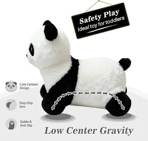 Miniatura 3 de INPANY Caballo Saltarín, Juguetes Panda Brincolín, Animal de Peluche Saltarín para Niños Pequeños, Juguetes de Goma Inflables para Montar, Regalo
