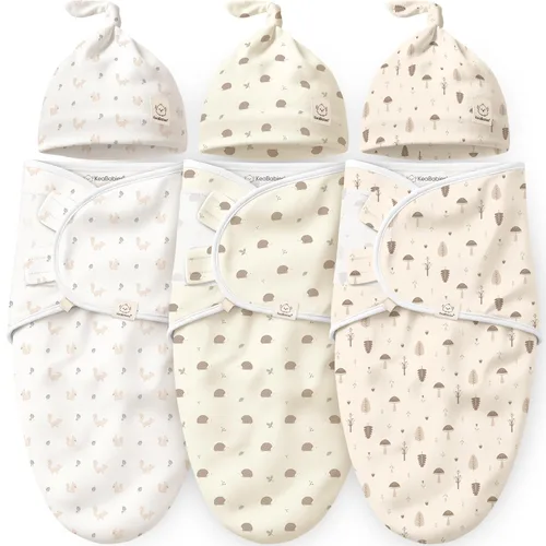 Miniatura 21 de KeaBabies Paquete de 3 mantas envolventes para recién nacidos, niñas, niños con gorros - Sacos de dormir suaves y orgánicos para bebés, juego