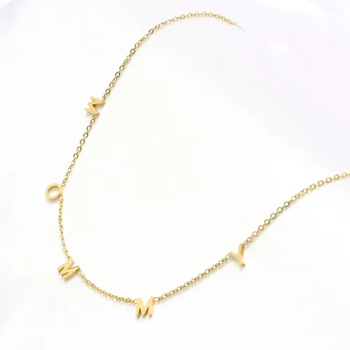 Miniatura 4 de Collares de letras para mujeres, madre, mamá, abuela, hija, amor, collar personalizado, delicado, chapado en oro de 18 quilates, joyería de acero