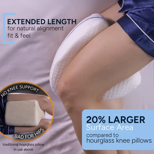 Miniatura 3 de Contour Legacy Cool Almohada de apoyo de espuma para piernas y rodillas para personas que duermen de lado, alivio calmante para espalda, caderas