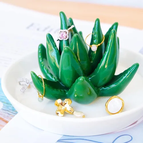 Miniatura 3 de PUDING CABIN - Plato portajoyas para anillos o aretes, regalo de cumpleaños, boda, día festivo, para mujeres, mamá, tía, amigas, novia