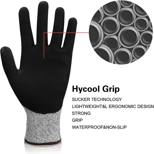 Miniatura 3 de Guantes resistentes a los cortes con extremadamente ligeros y finos guantes de metal de alambre de nivel 5 para trabajo refinado, 12 pares
