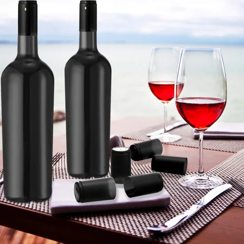 Miniatura 6 de Zonon 200 Piezas de Cápsulas Termorretráctiles de PVC para Botellas de Salsa Picante, Botellas Woozy de Vino de 28 x 50mm, Cápsulas de Tapas Negro
