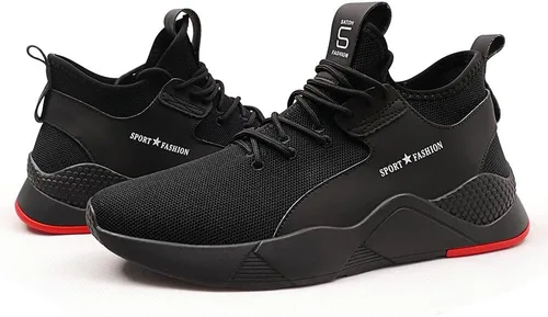 Miniatura 7 de CORANSBER Zapatos de seguridad con punta de acero para hombres y mujeres, zapatillas de trabajo transpirables, ligeras, zapatos industriales